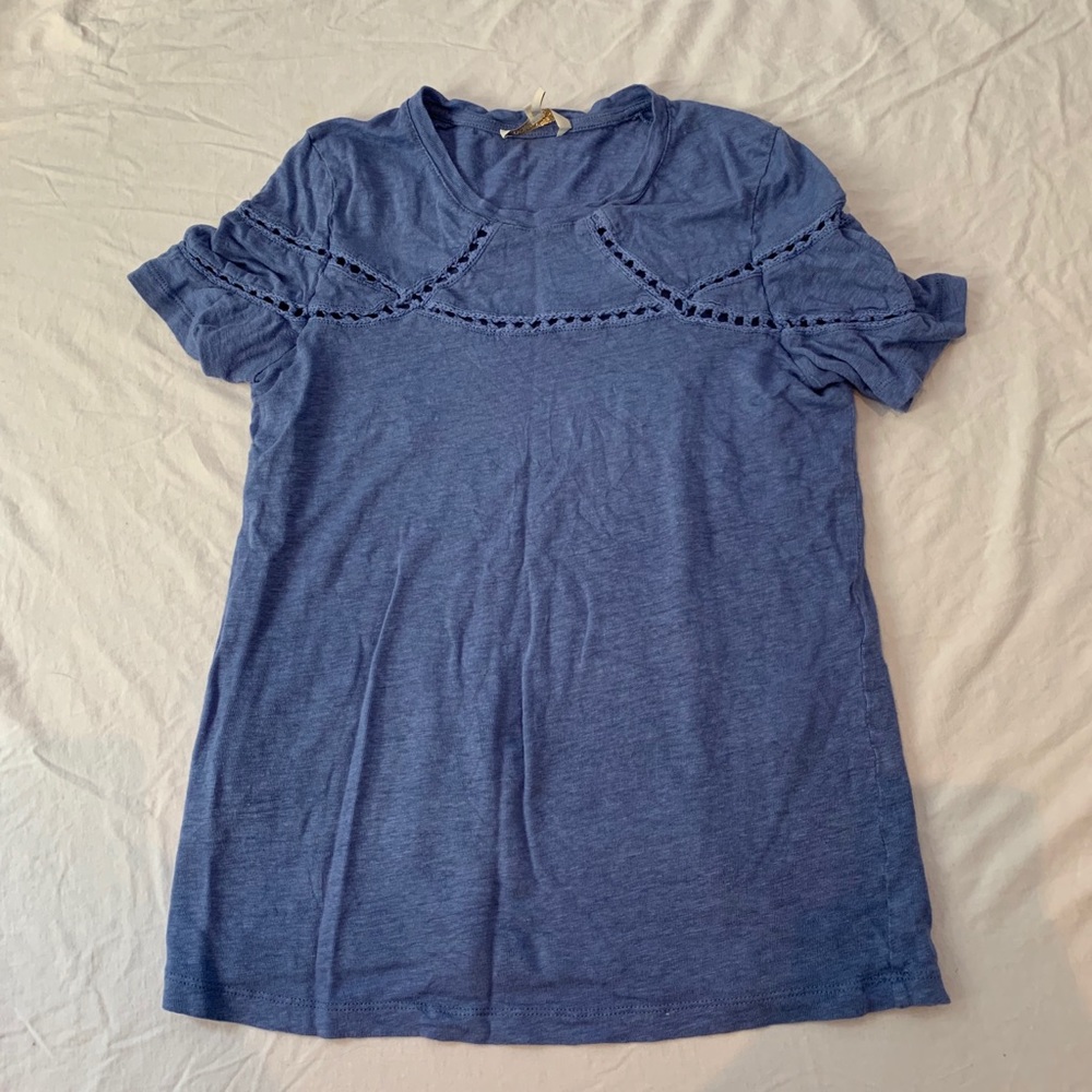 Maje Dusty Blue Top With Cut Out Detailing